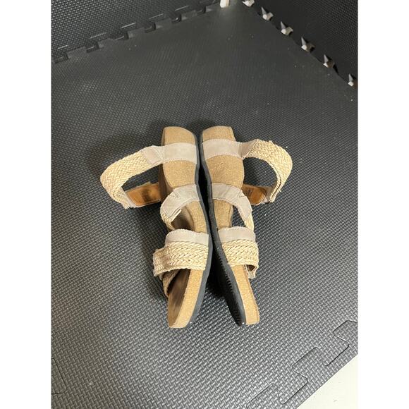 Taos Fabulous Lightweight Slide Cork Wedge Comfortable Carmel Sandals 9-9.5 - Picture 3 of 7